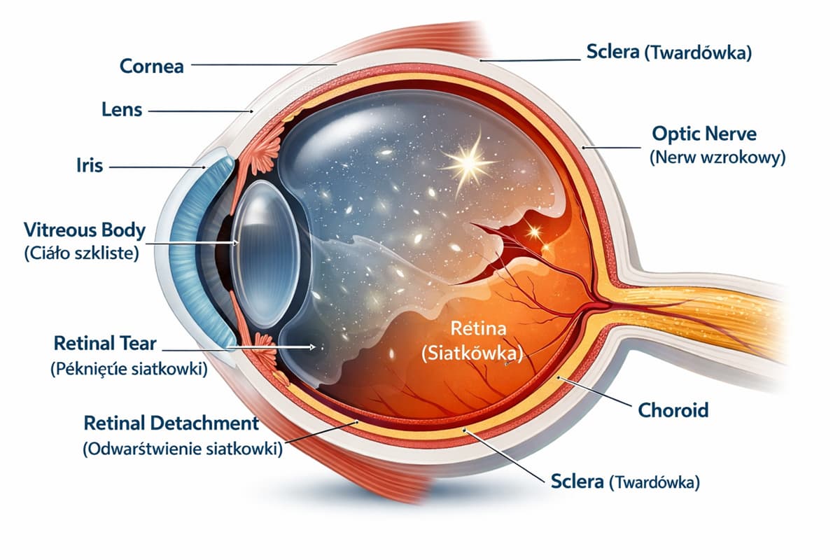 Błyski w oku (fotopsje) – co oznaczają, skąd się biorą i kiedy są niebezpieczne